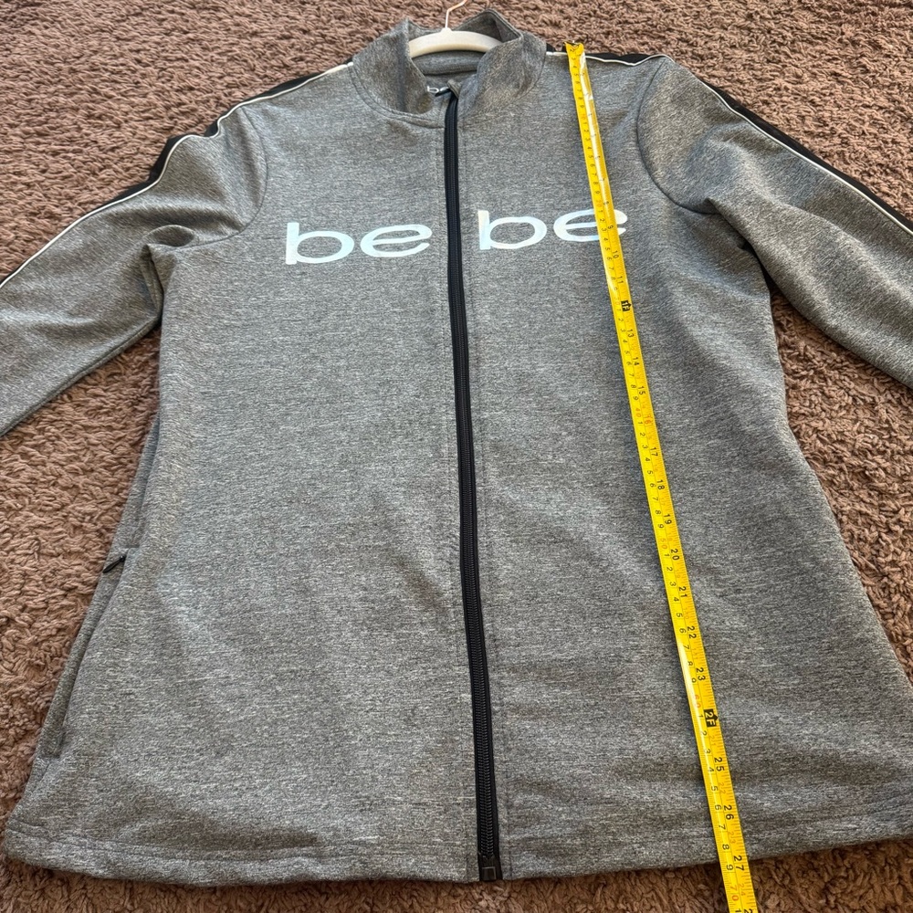 BEBE Sport Gray Zip Up Performance Jacket Size L Large - Picture 6 of 8